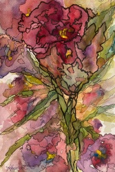 #431-1- Rose study Watercolour, ink, 7"x10", plein air painting, $190.00 unframed